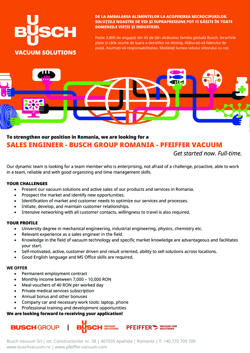 SALES ENGINEER- PFEIFFER VACUUM