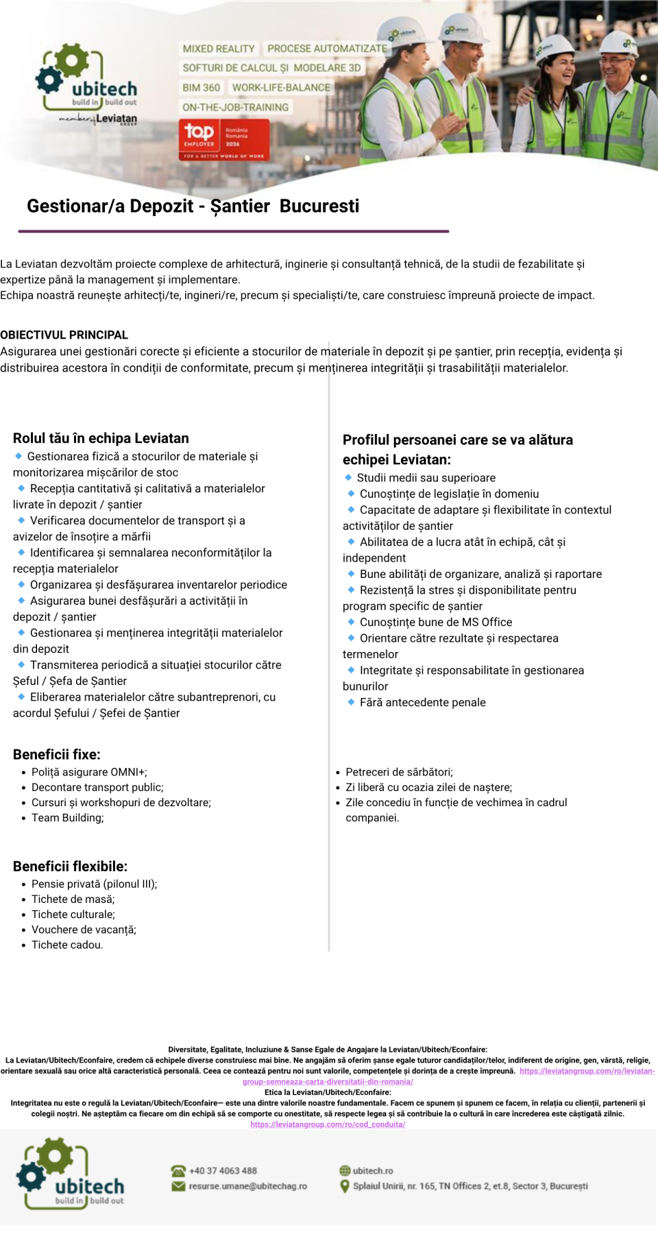 Gestionar Depozit - Santier Bucuresti