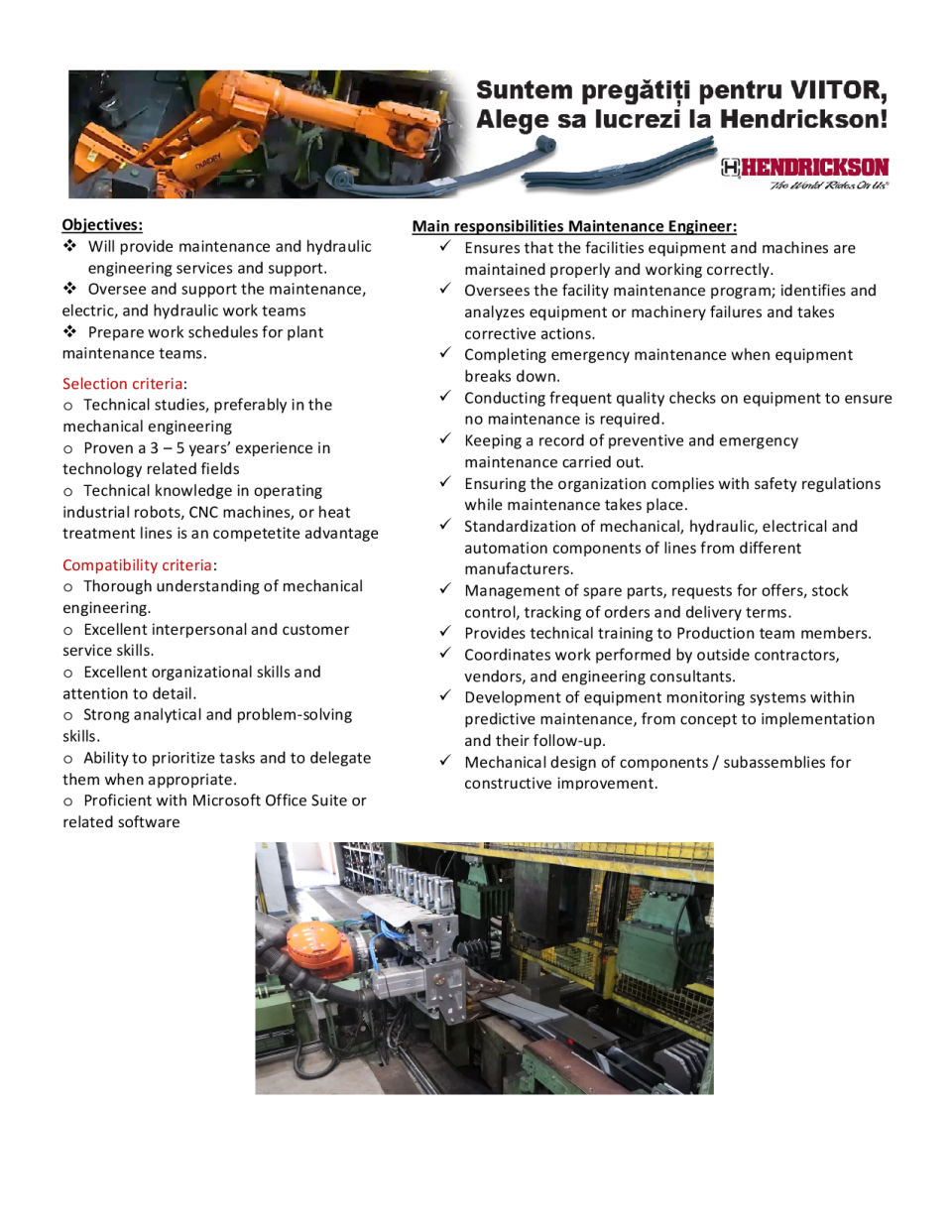 Maintenance engineer
