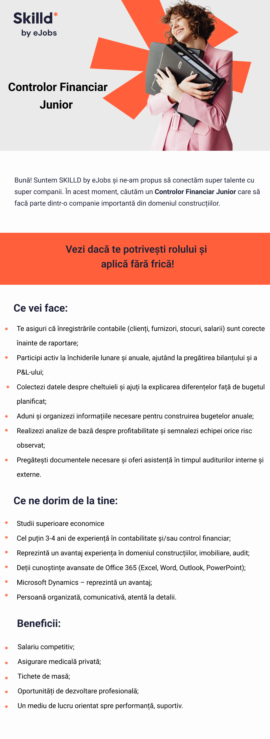 Controlor Financiar - Junior