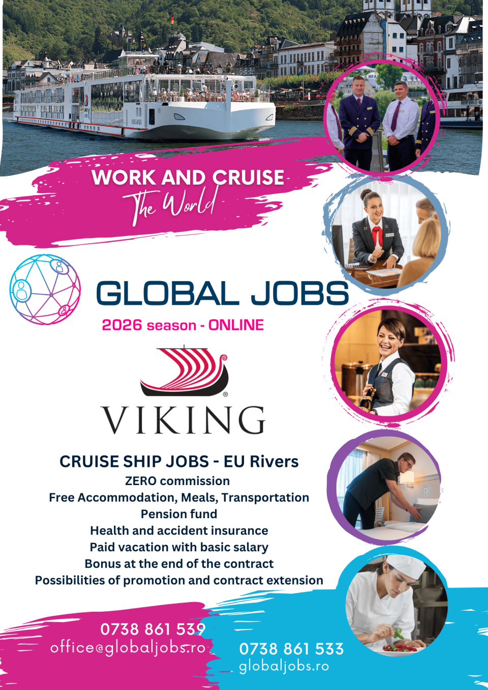 Bucatar, Ospatar, Camerist(a), Spalator Vase - EU Cruise Ships