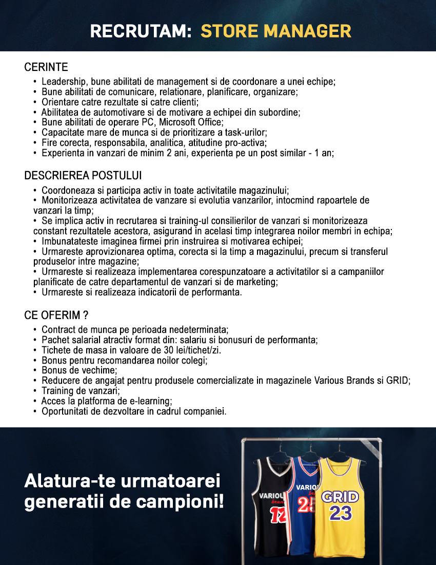 CONSULTANT VANZARI