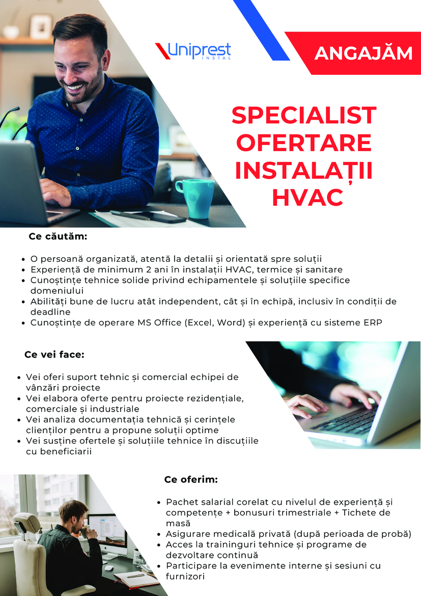 Specialist ofertare instalatii HVAC