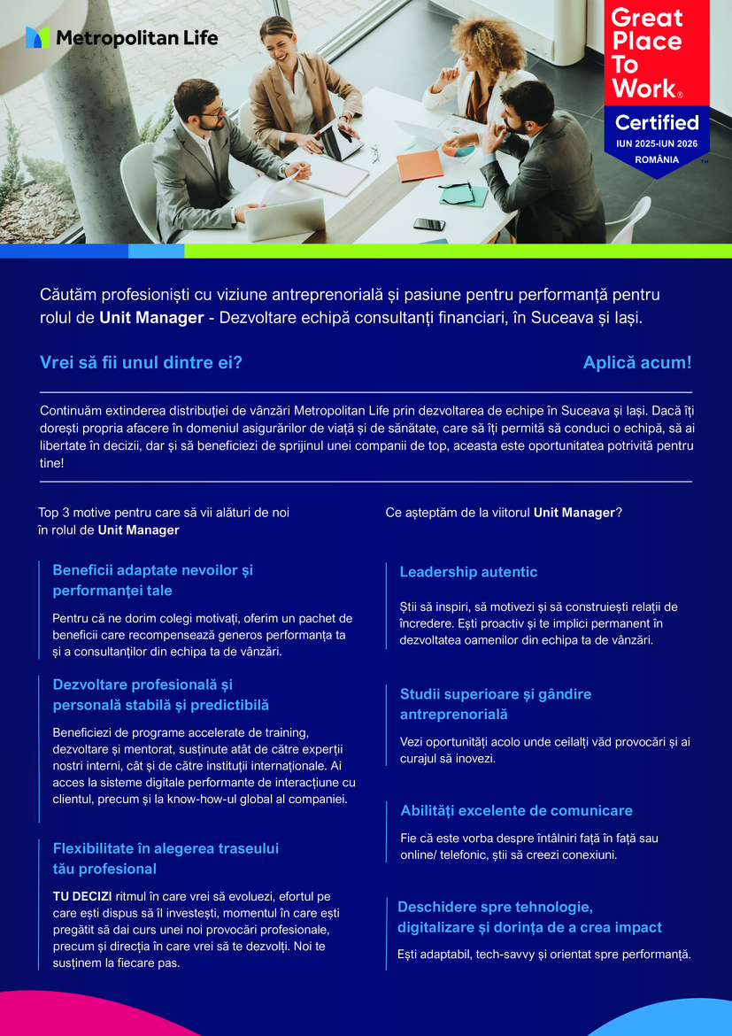 Unit Manager -   Suceava si Iasi