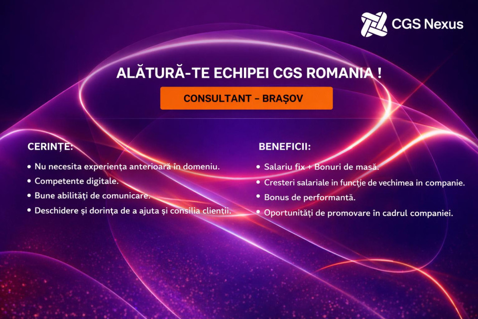 Consultant Relatii Clienti - Brasov (on-site)