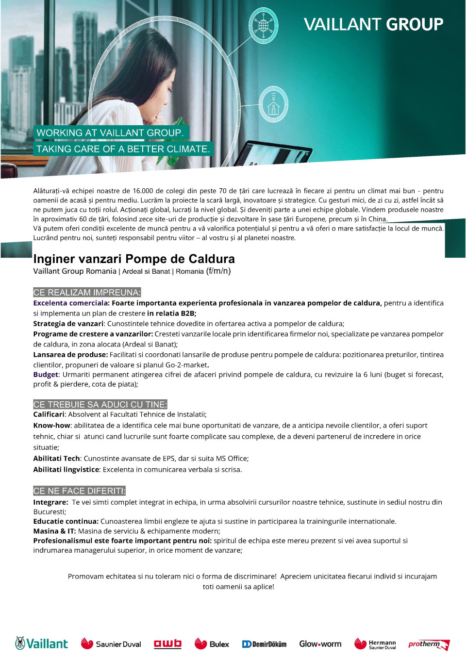 Inginer vanzari Pompe de Caldura