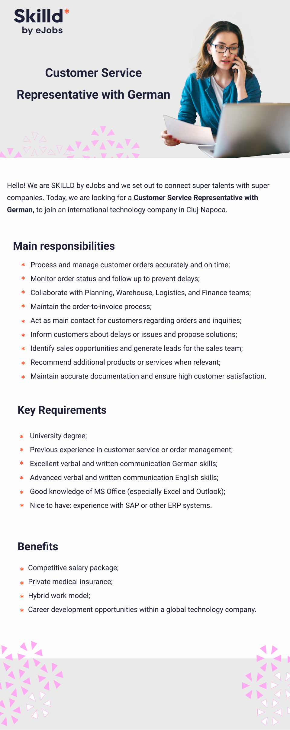 Customer Service Representative with German
