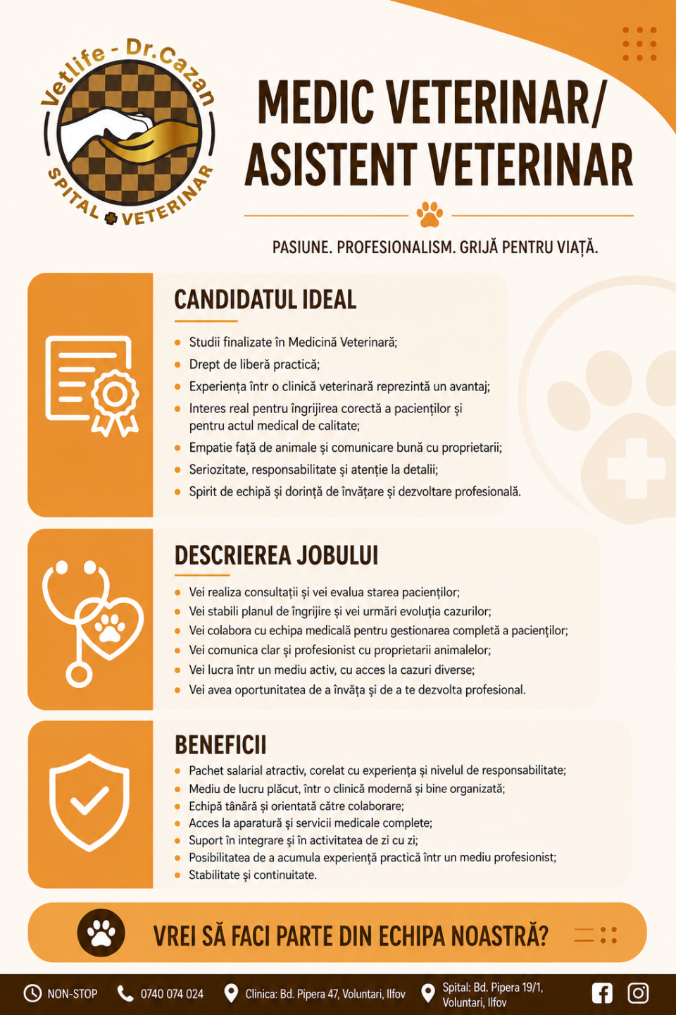 Medic veterinar/Asistent veterinar