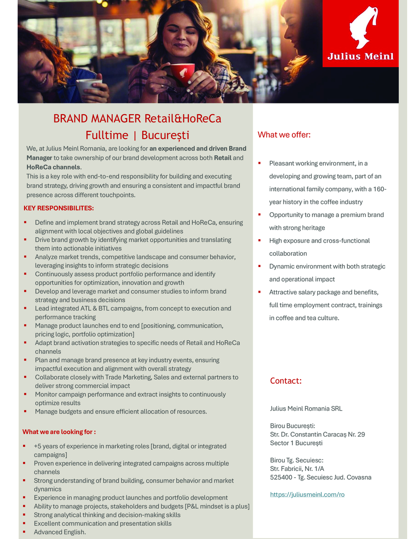 BRAND MANAGER Retail & HoReCa