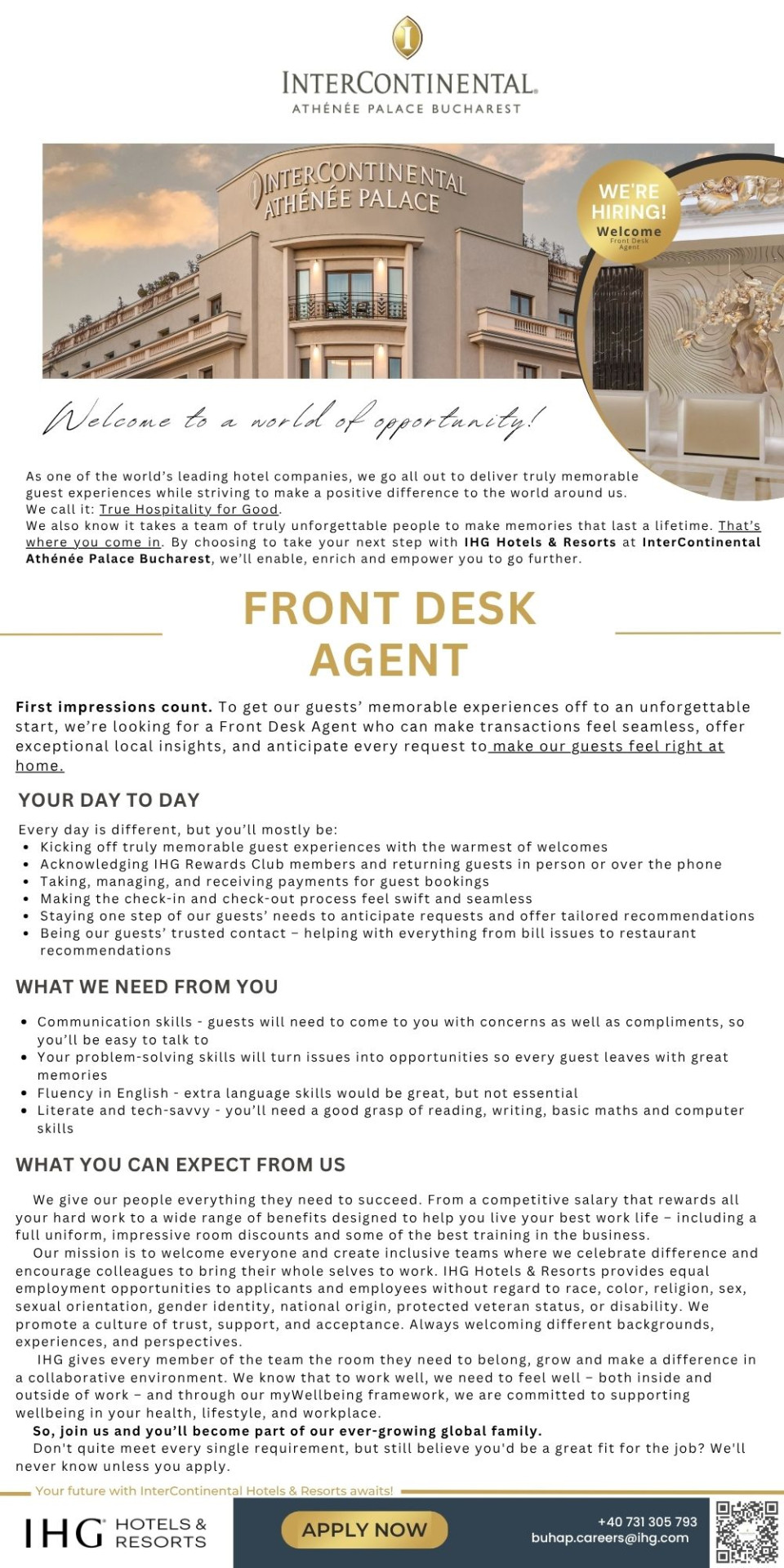 Front Desk Agent