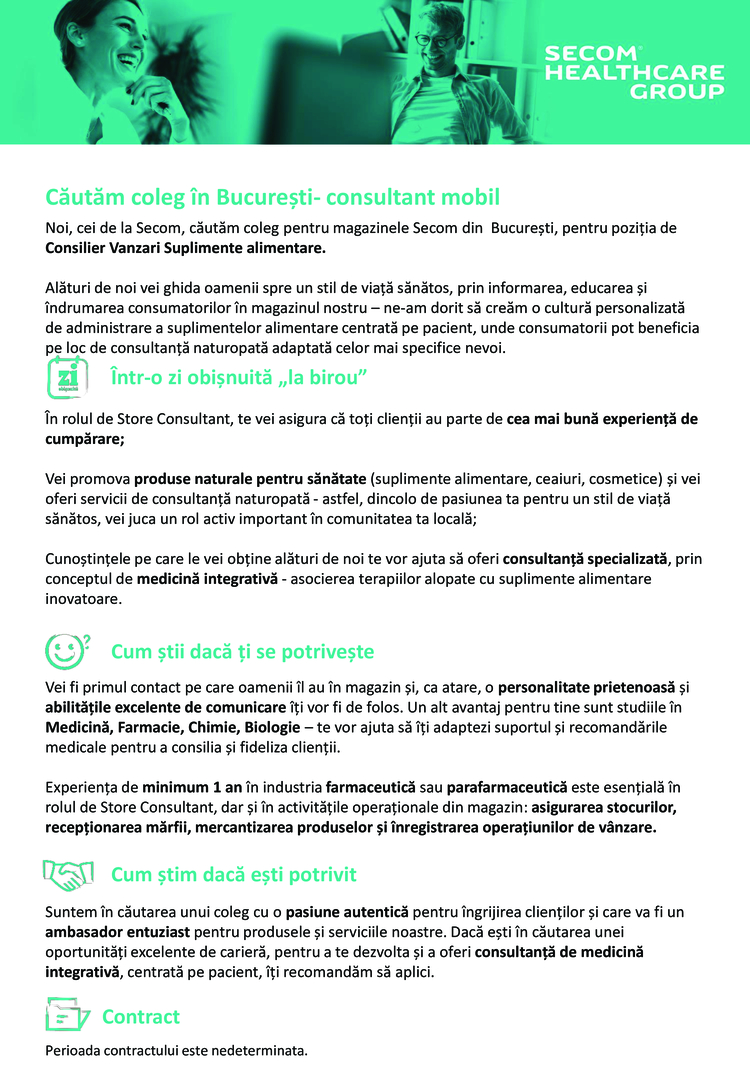 Consultant vânzări mobil București