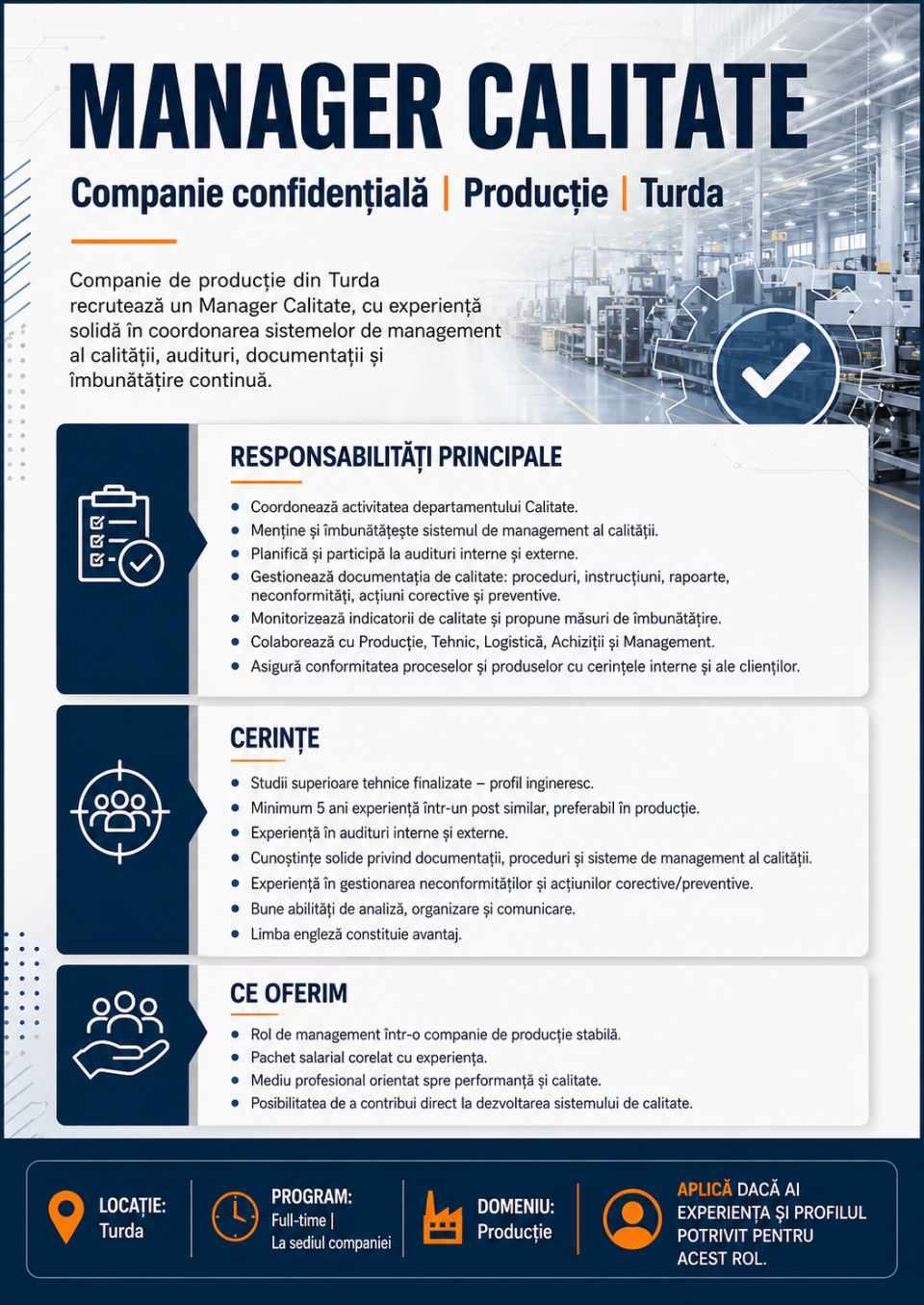 Manager Calitate - in Turda