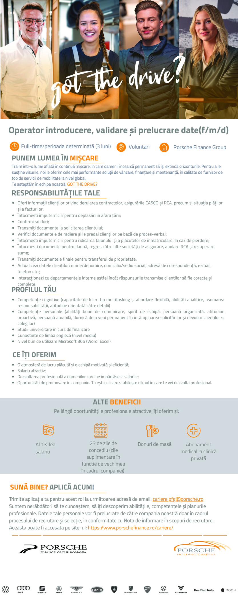 Operator introducere, validare si prelucrare date (f/m/d)