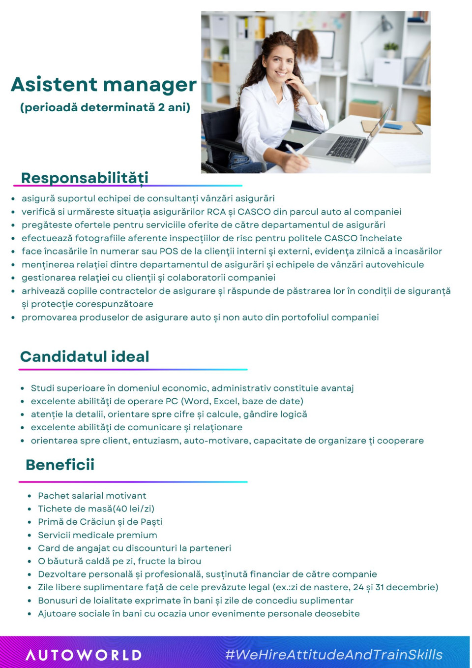 Asistent manager (perioadă determinată 2 ani)