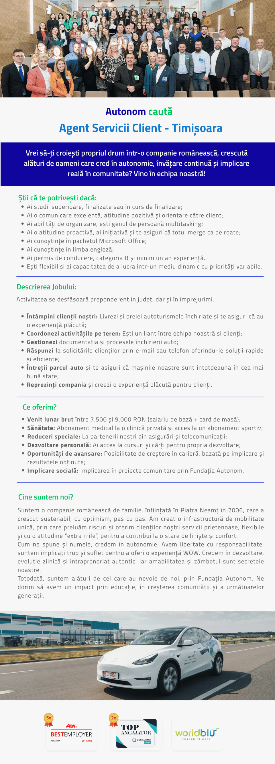 Agent Servicii Client - Timisoara