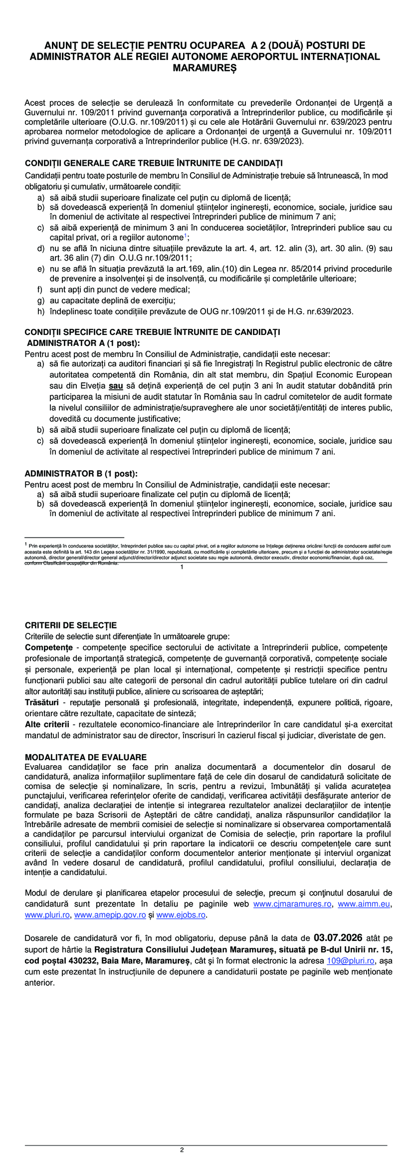 Membru in Consiliu de administratie