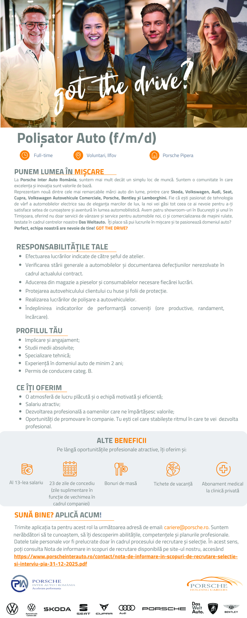 Polișator Auto (f/m/d) - Porsche Inter Auto