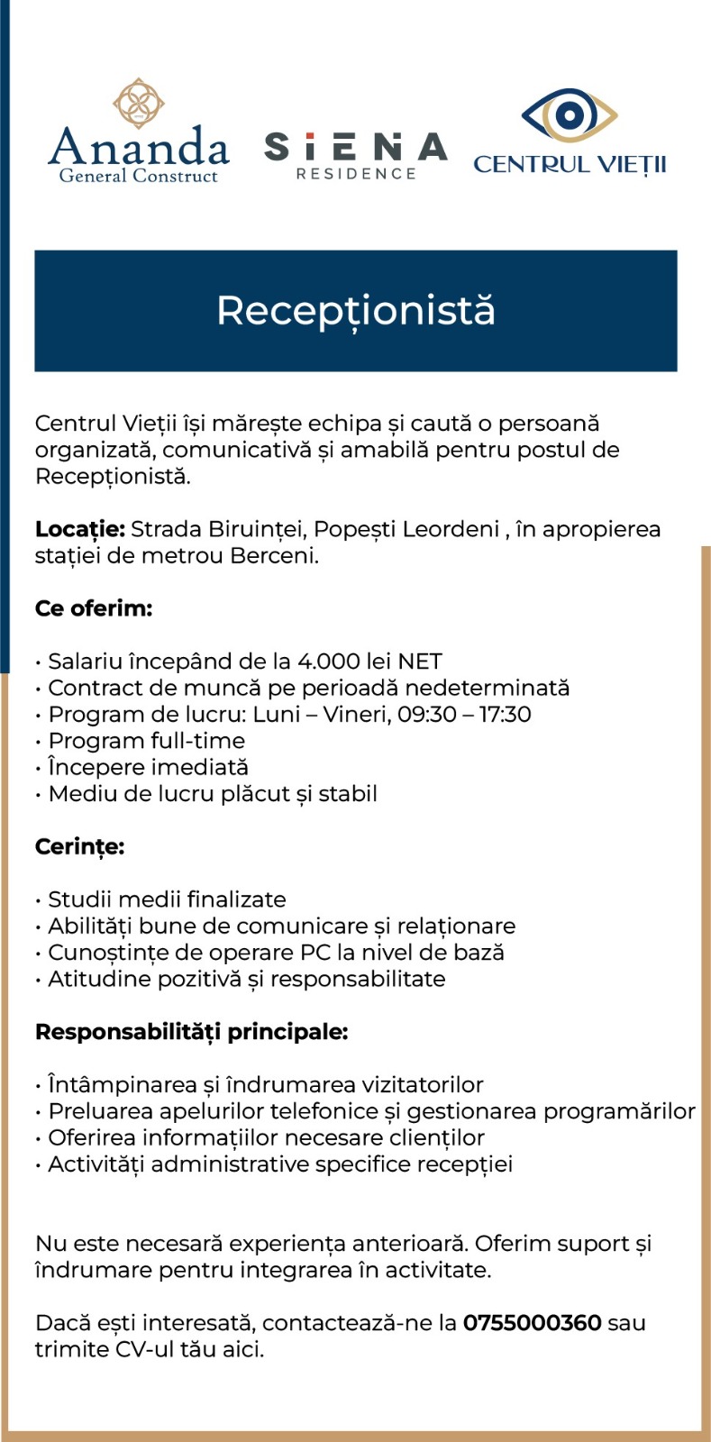 Recepționistă