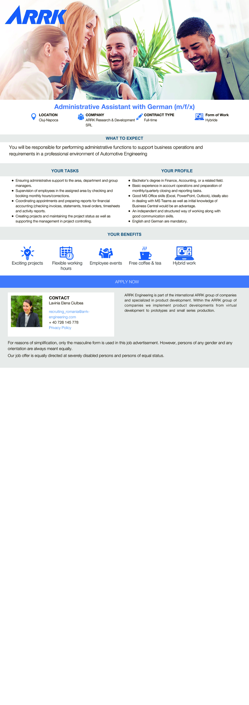 Administrative Assistant with German (m/f/x)