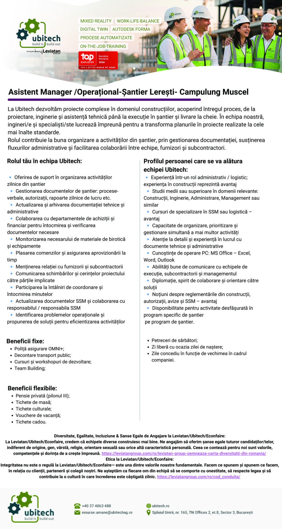 Asistent Manager/Operational Santier Leresti- Campulung M