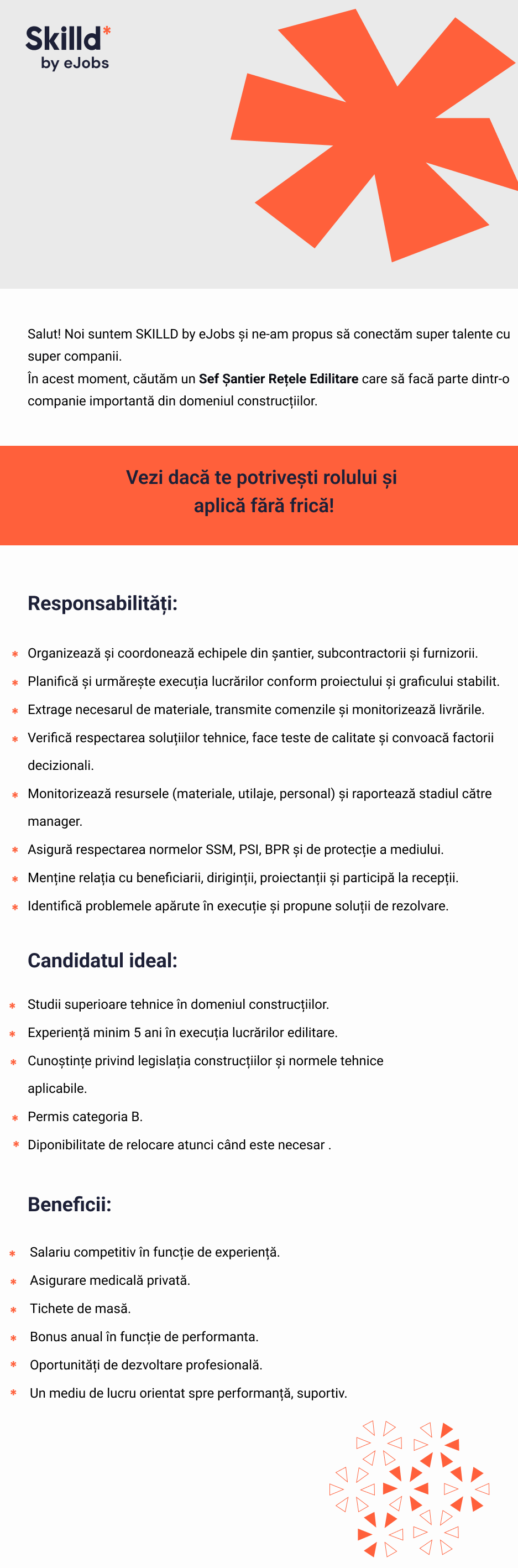 Sef Șantier Rețele Edilitare