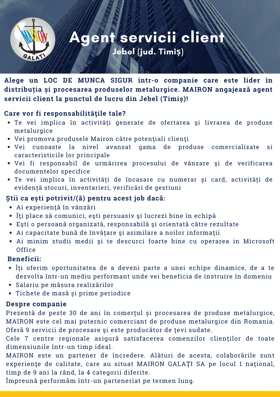 Agent servicii client_Timis