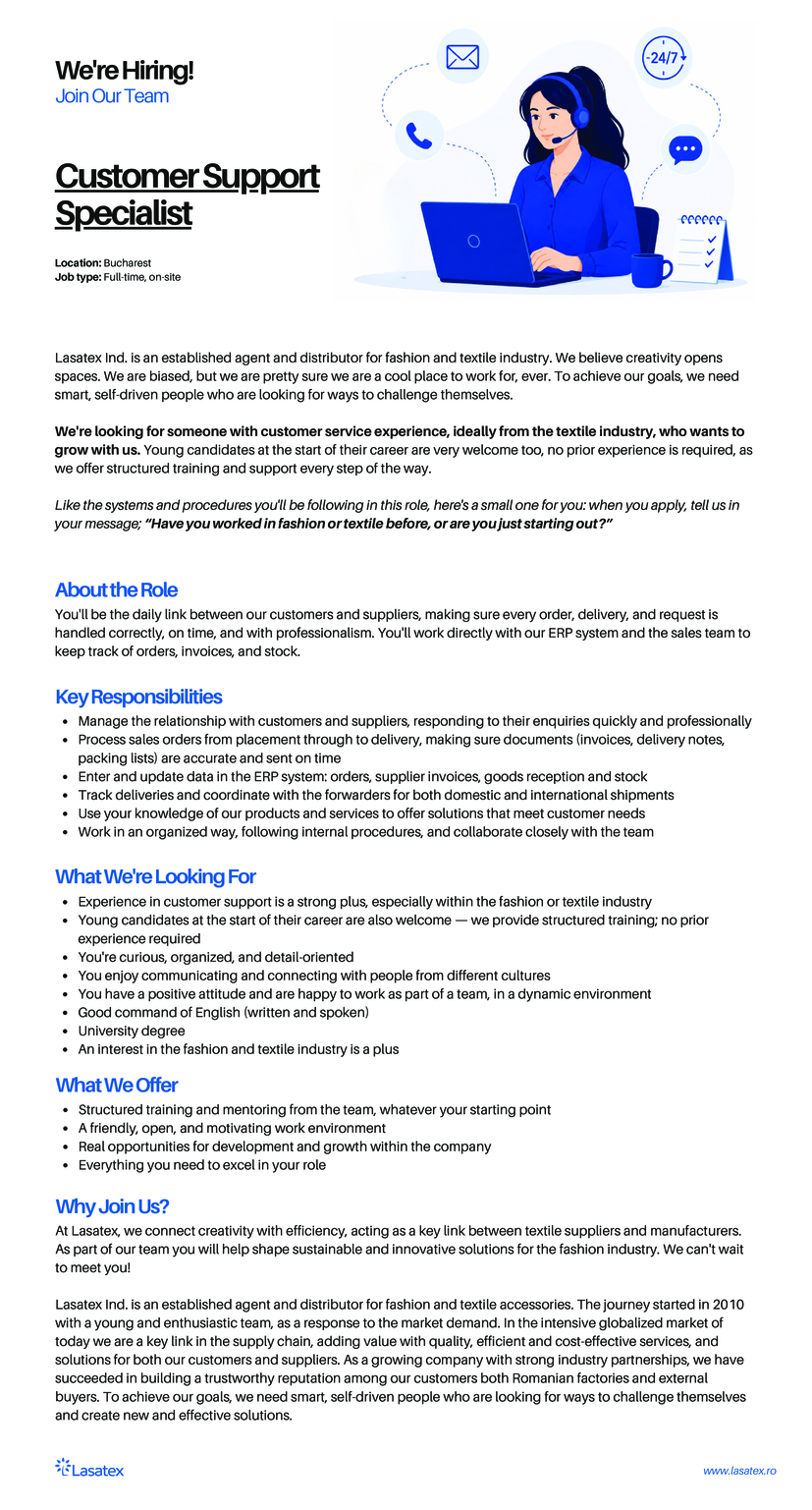 Customer Support Specialist