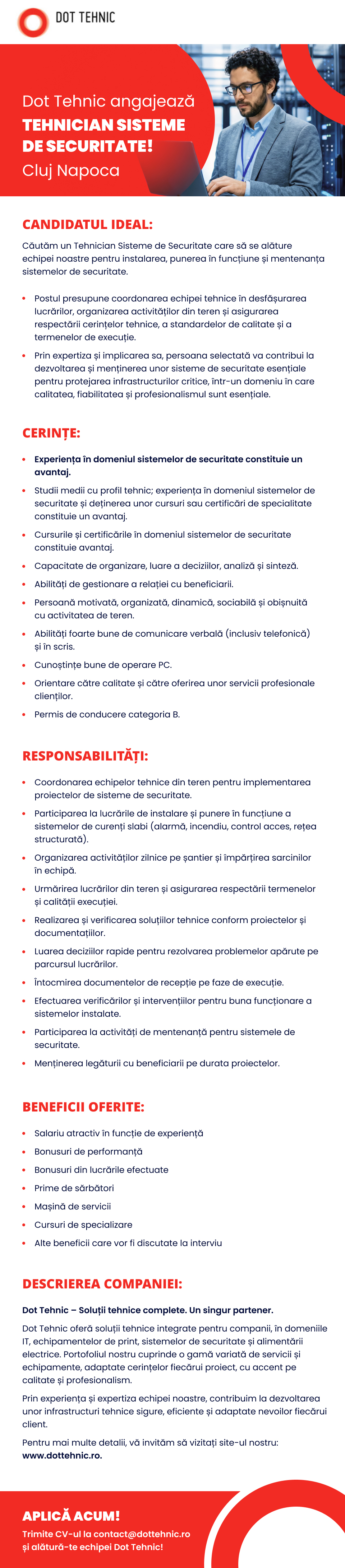 Tehnician Sisteme Securitate - Cluj Napoca