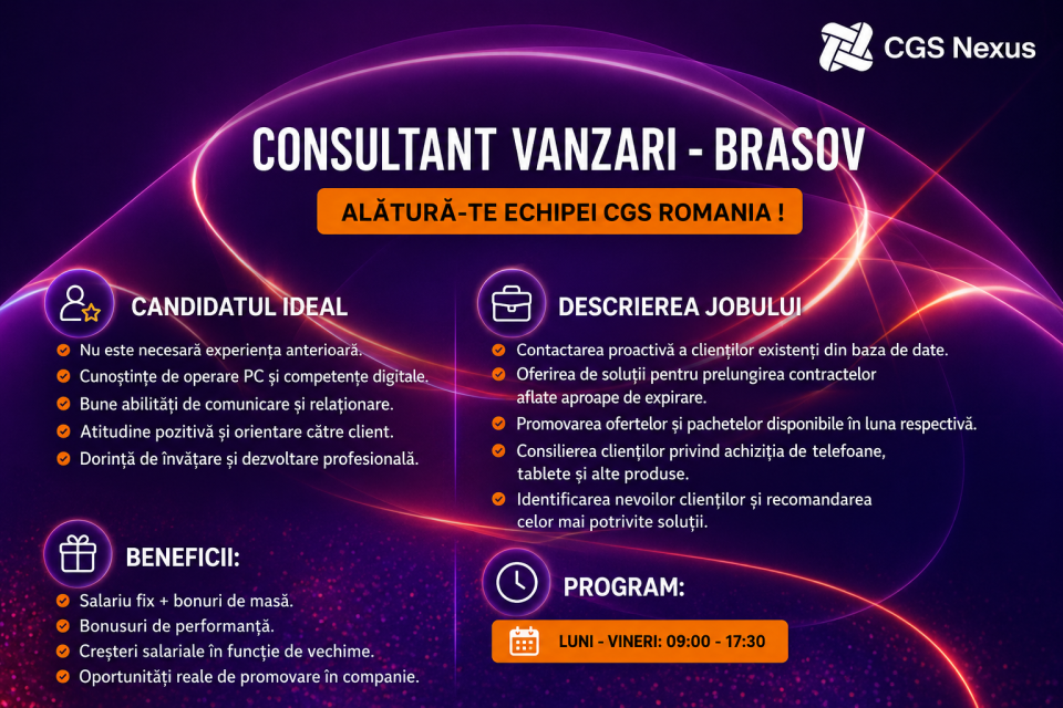 Consultant Vanzari - Brasov