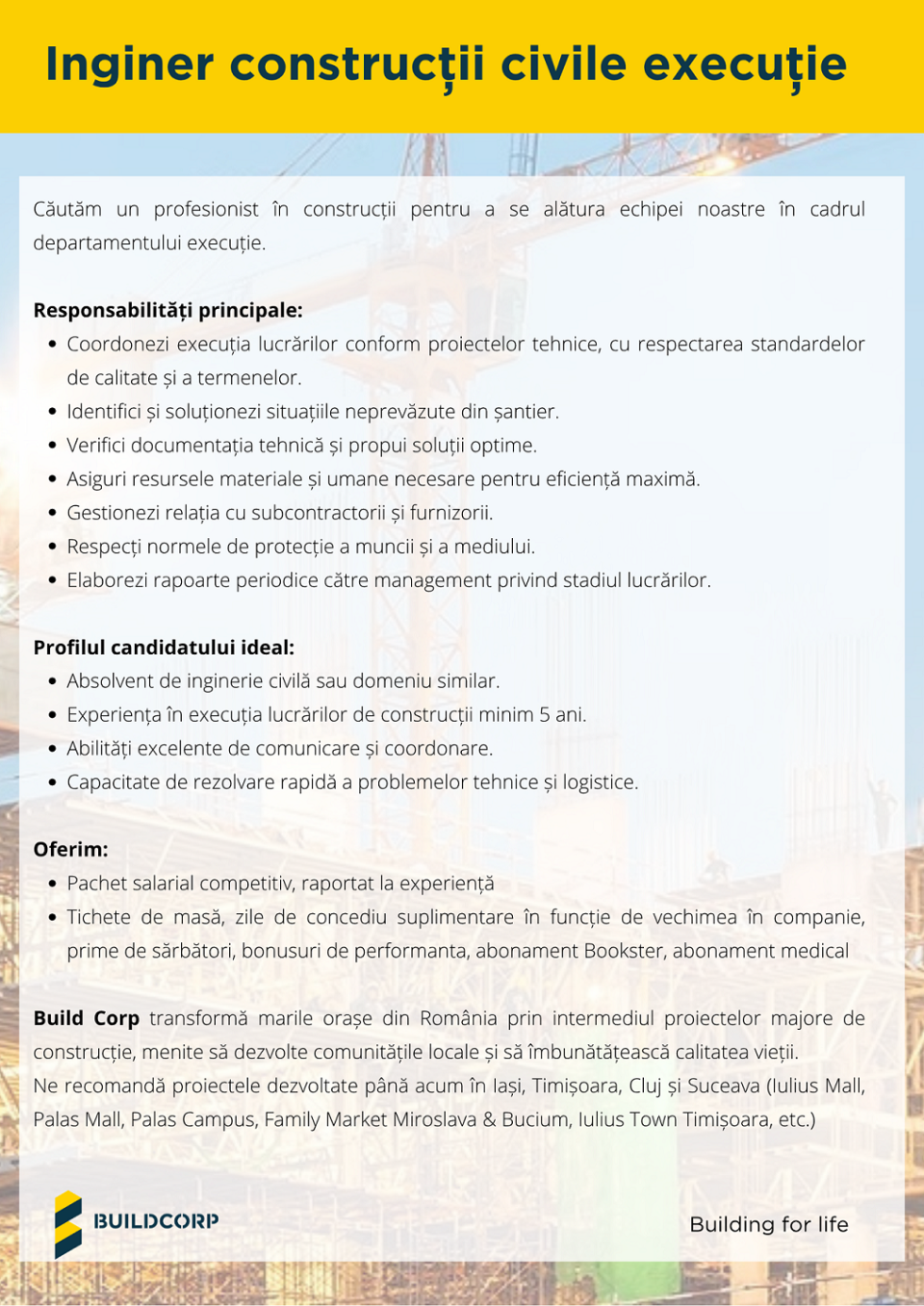 Inginer constructii civile executie