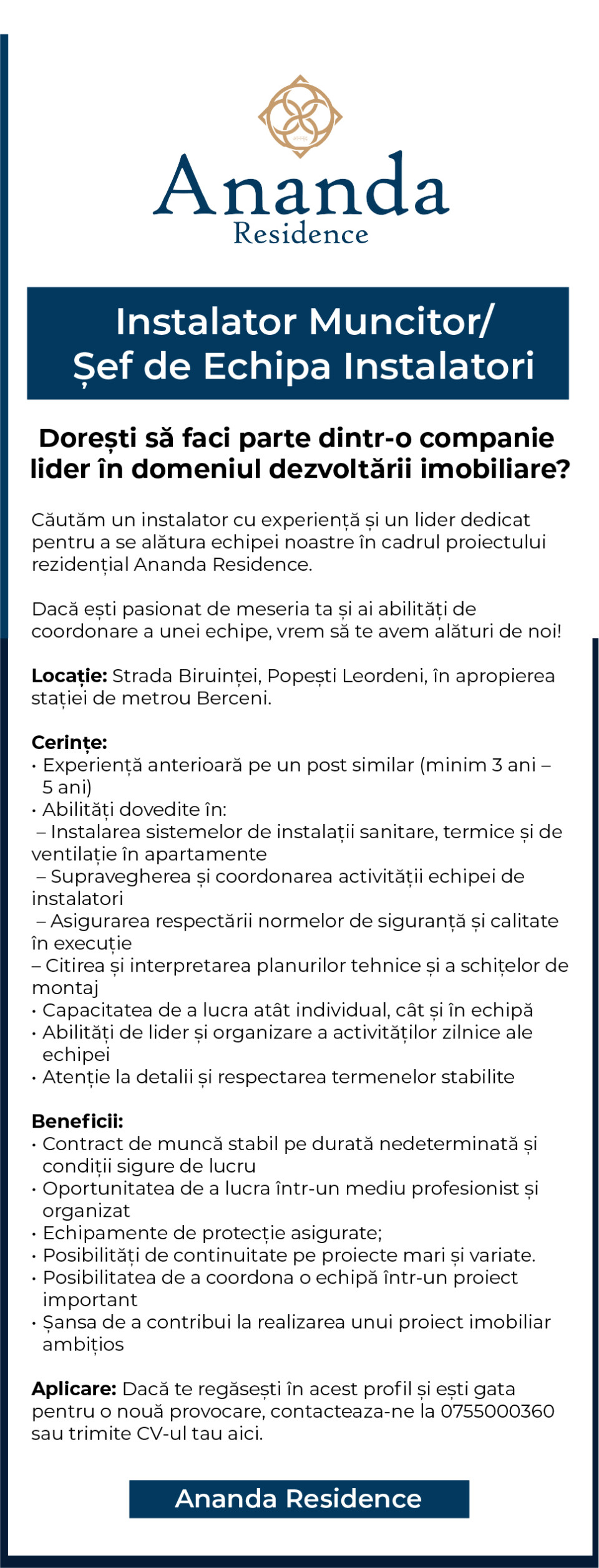 Instalator muncitor
