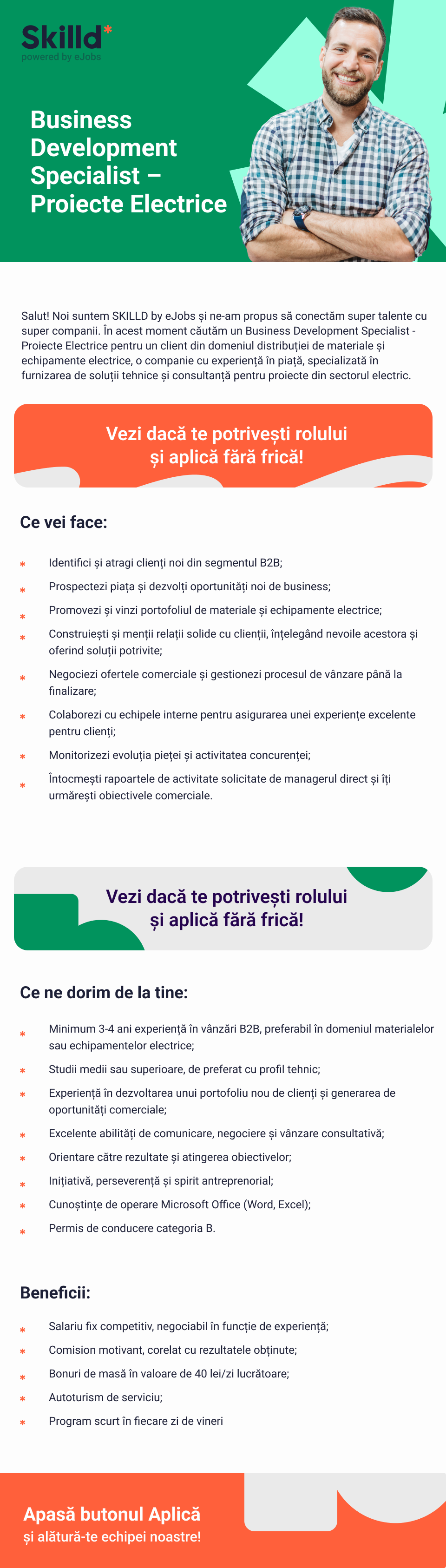 Business Development Specialist - Proiecte Electrice