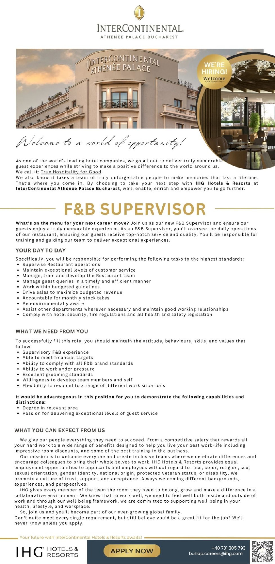 F&B Supervisor