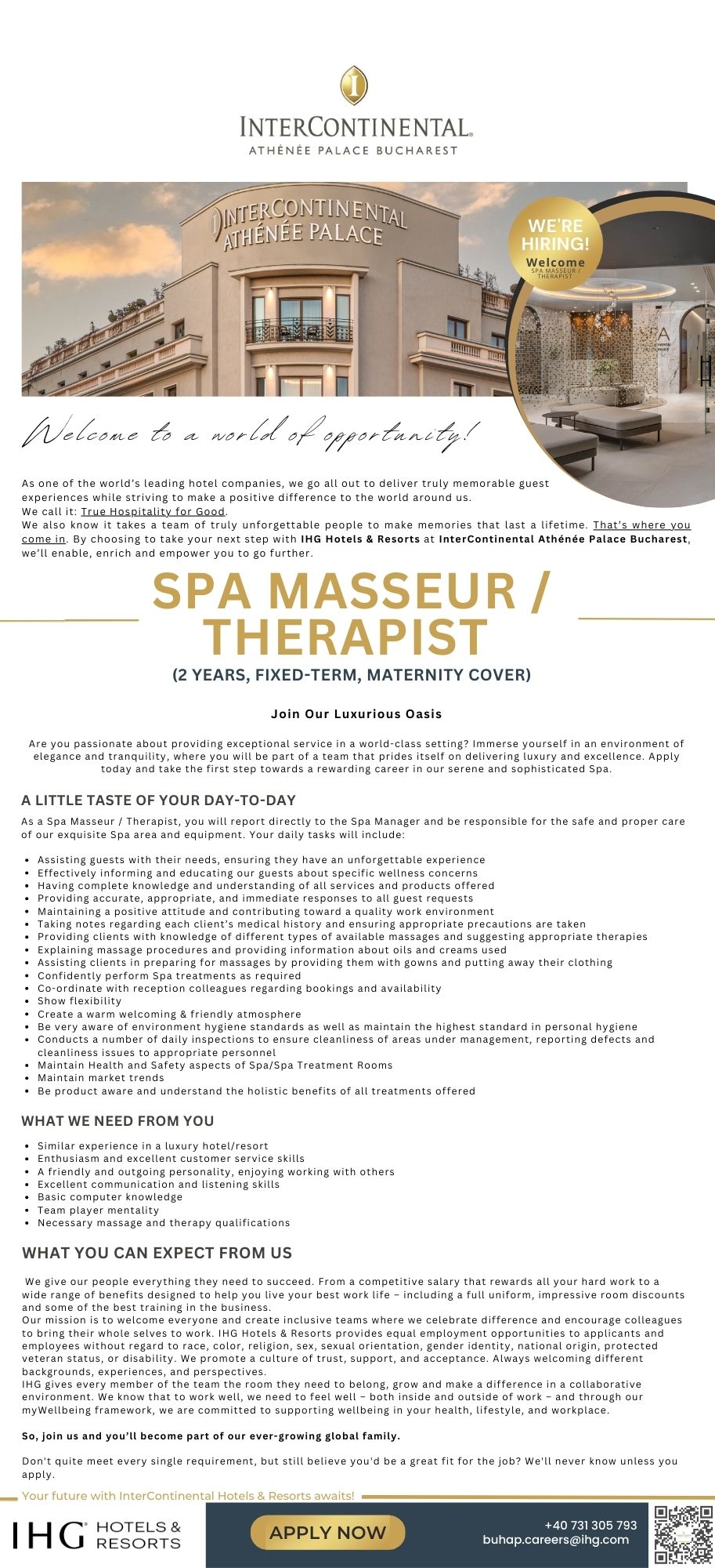 SPA MASSEUR / THERAPIST