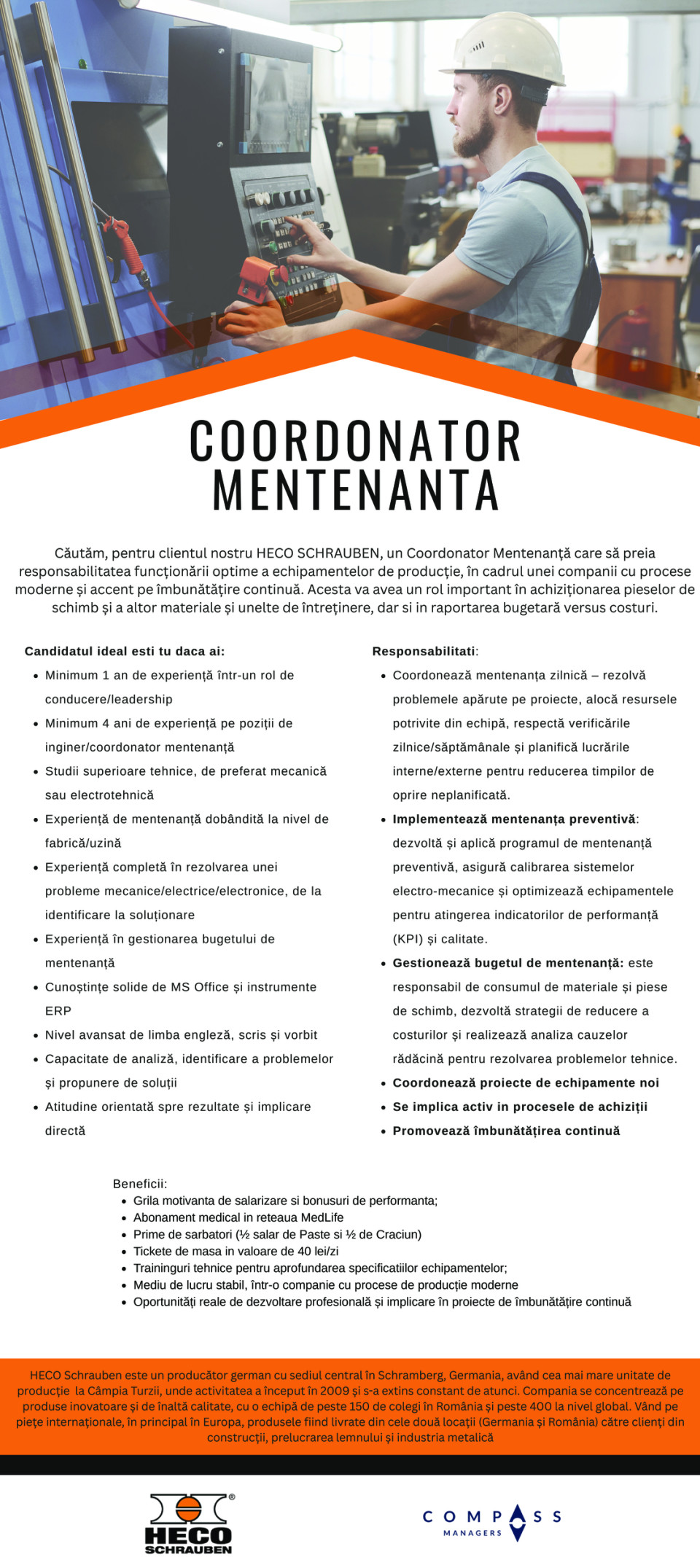 COORDONATOR MENTENANTA