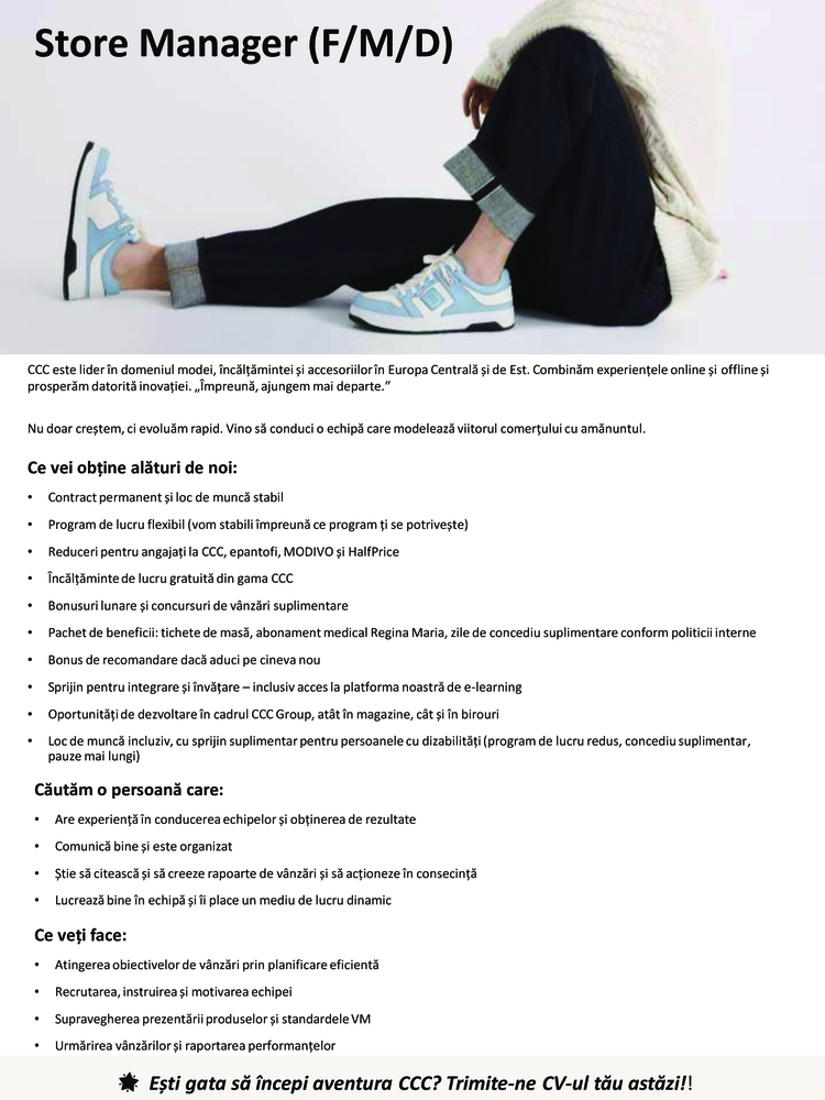 Store Manager Crevedia Retail Park (F/M/D)