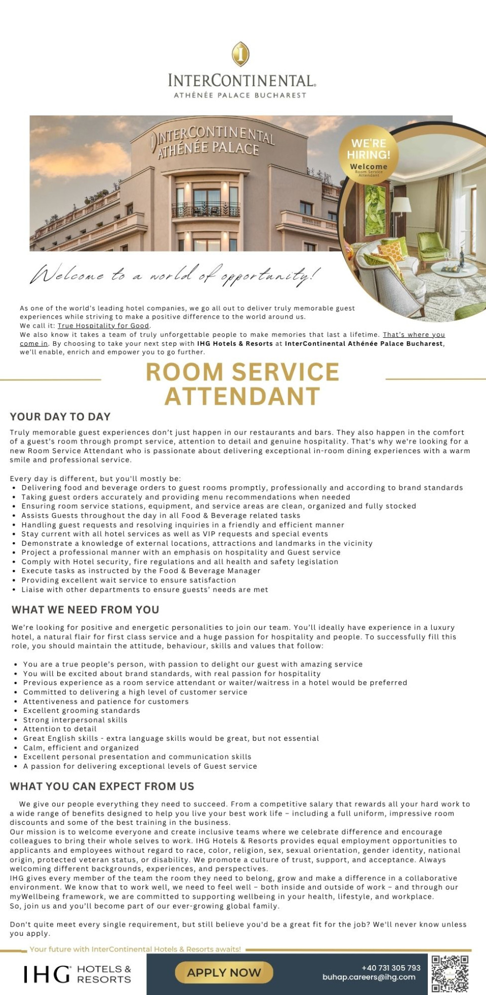 Room Service Attendant
