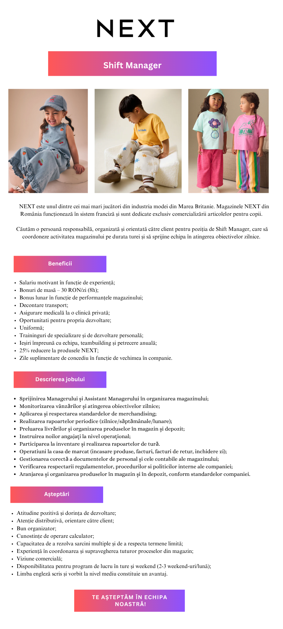 Shift Manager - Baneasa Shopping City