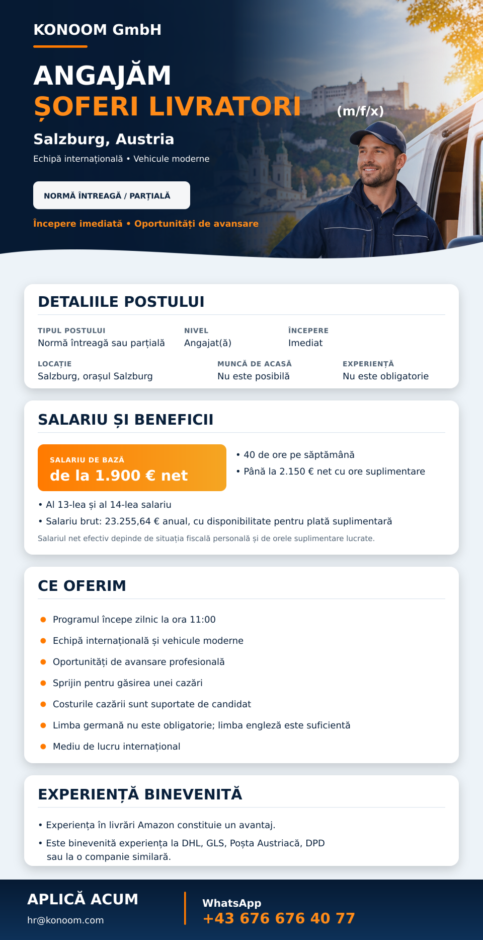 Delivery Driver (m/f/d) – Salzburg
