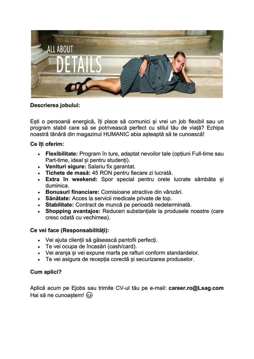 Lucrator comercial HUMANIC - Baneasa & Floreasca