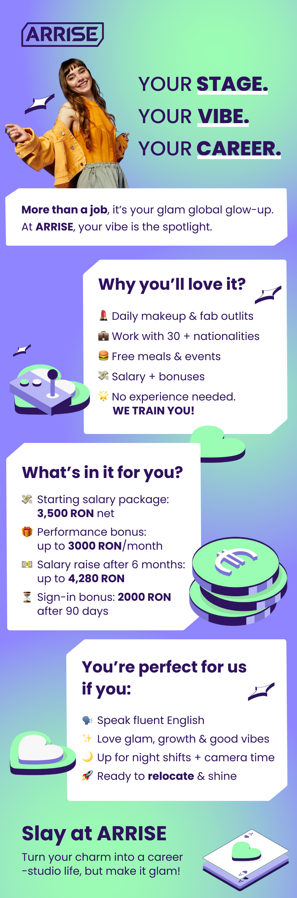 Game Presenter with English in Bucharest - a relocation bonus is offered!