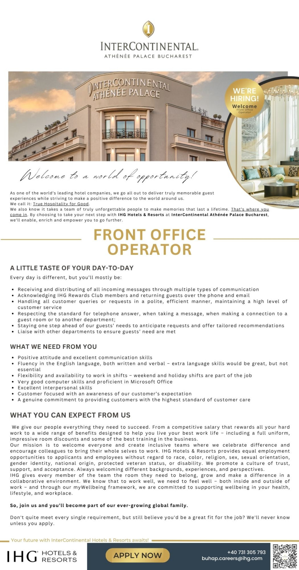 Front Office Operator