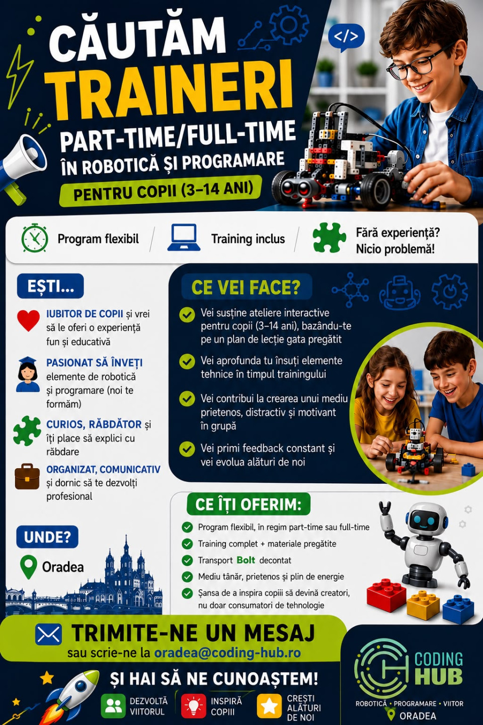 Trainer robotică & programare copii – part-time, studenți