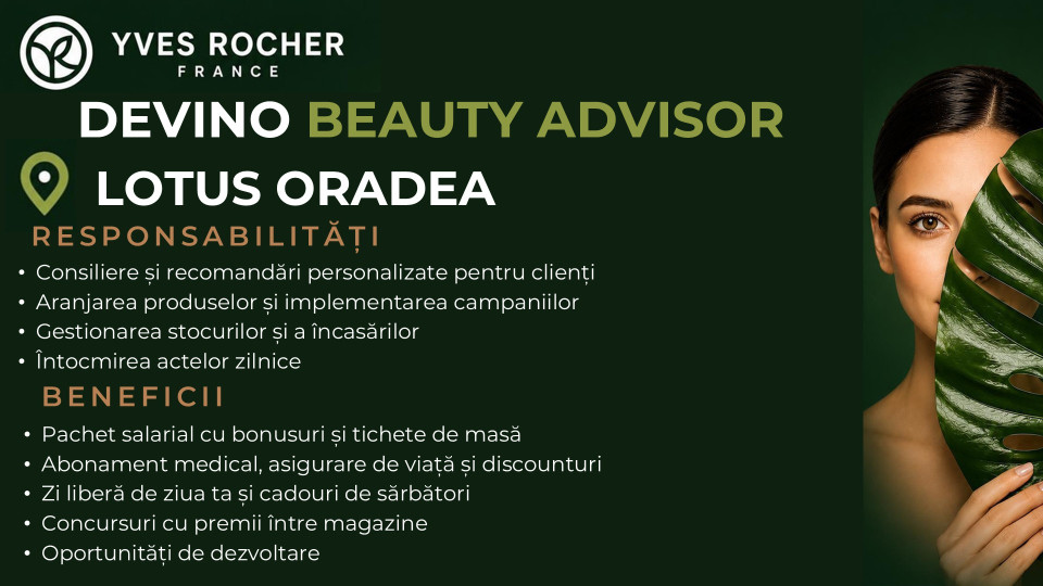 Lucrator Comercial / Beauty Advisor Lotus Oradea