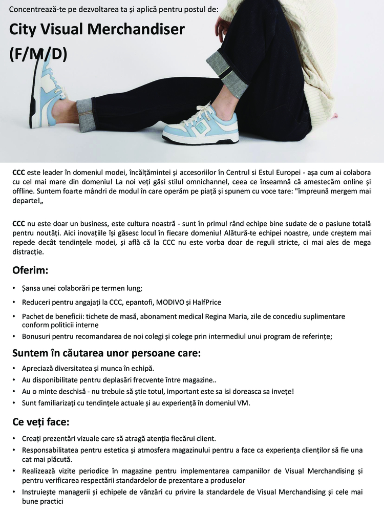 City Visual Merchandiser CCC - Bucuresti (F/M/D)
