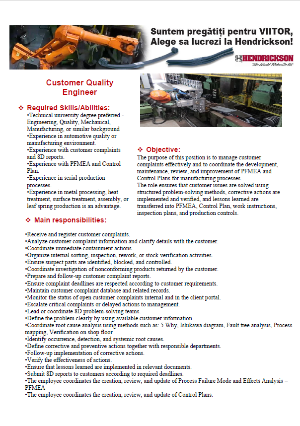 Customer Quality Engineer
