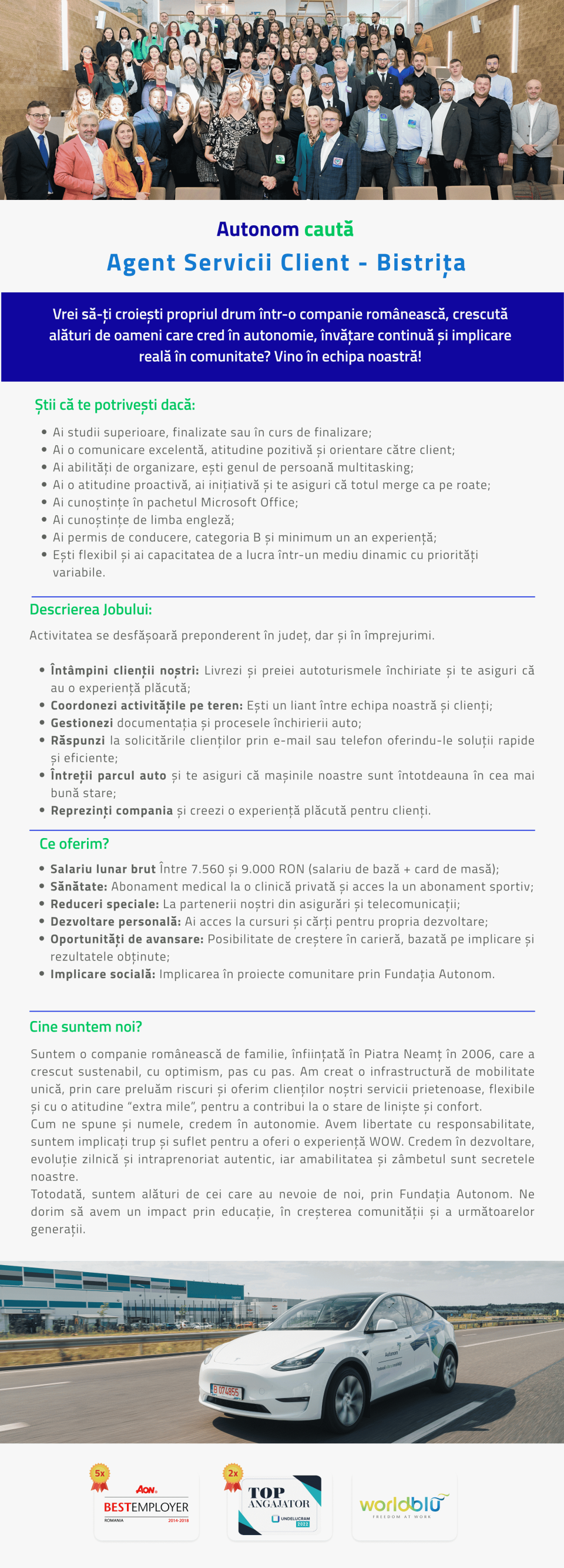 Agent Servicii Client - Bistrita