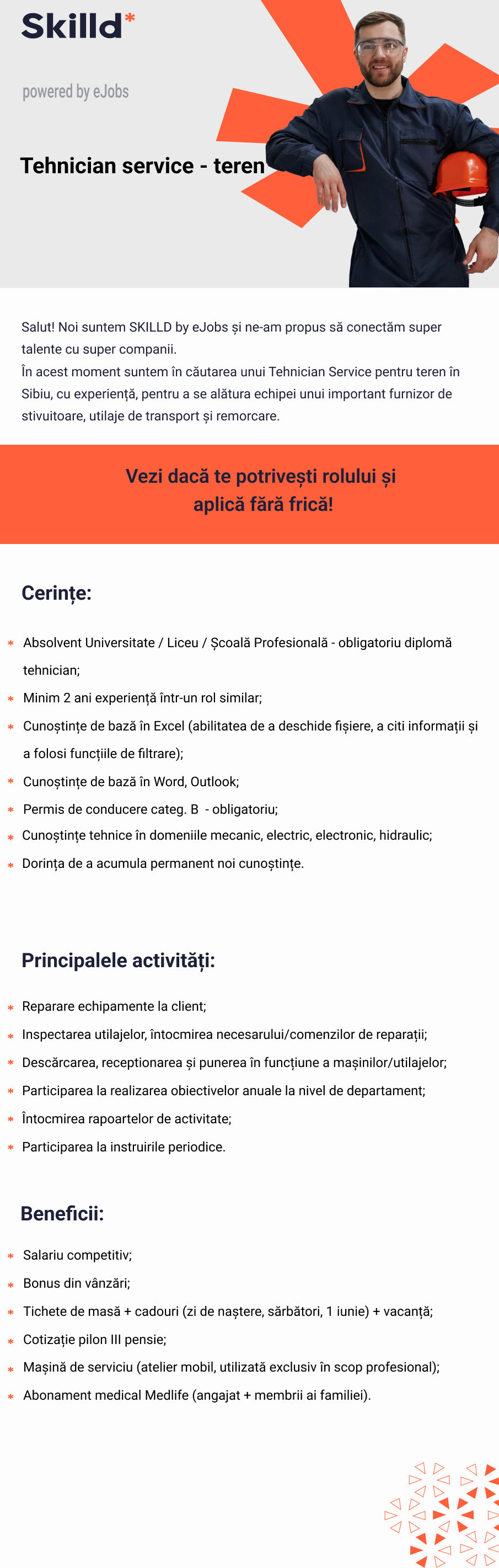 Tehnician Service pe teren