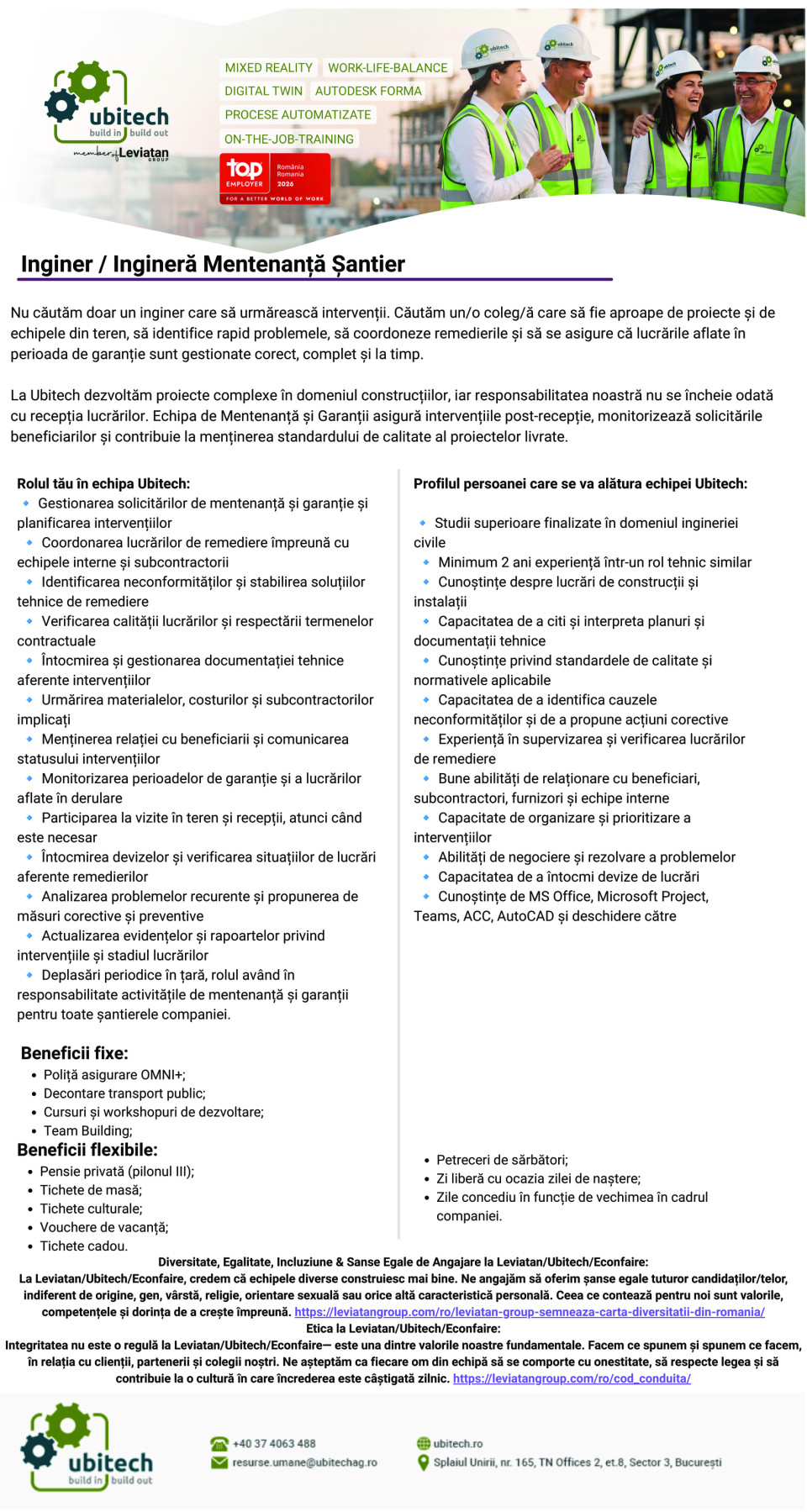 Inginer Mentenanta Santiere Tara