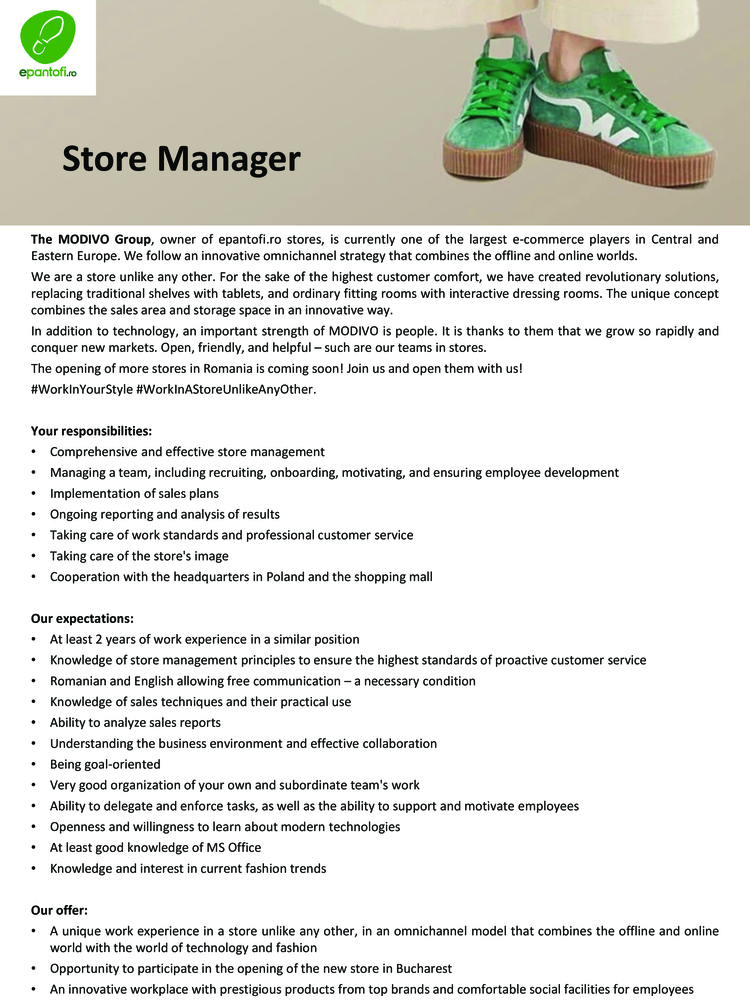 Store Manager epantofi Sun Plaza
